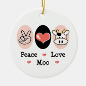 Peace Love Moo Ornament (Voorkant)