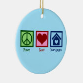 Peace Love Mortgages Keramisch Ornament (Rechts)
