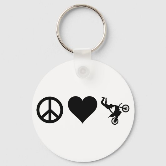 Peace Love Motocross Sleutelhanger (Voorkant)