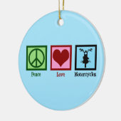 Peace Love Motorcycli Keramisch Ornament (Links)
