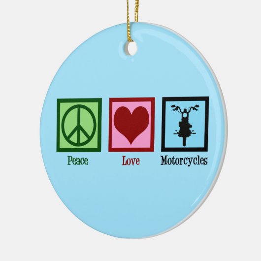 Peace Love Motorcycli Keramisch Ornament (Links)