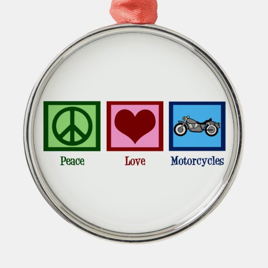 Peace Love Motorcycli Metalen Ornament (Voorkant)