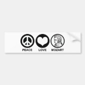 Peace Love Mozart Bumpersticker (Voorkant)