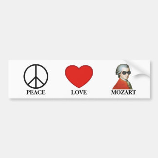 Peace Love Mozart - Muzikale Bumpersticker! Bumpersticker