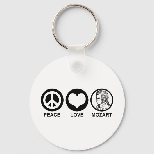 Peace Love Mozart Sleutelhanger (Voorkant)
