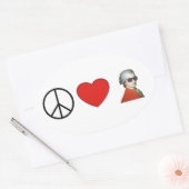 Peace, Love, Mozart - sticker voor muziekliefhebbe (Envelop)