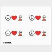 Peace, Love, Mozart - sticker voor muziekliefhebbe (Vel)