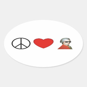 Peace, Love, Mozart - sticker voor muziekliefhebbe
