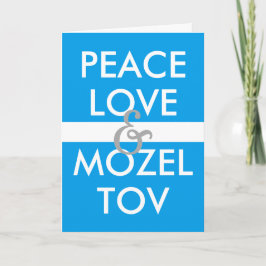 PEACE LOVE & MOZEL TOV FEESTDAGEN KAART