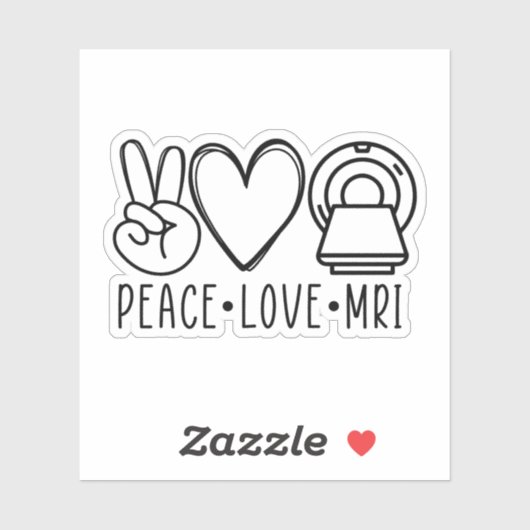 Peace Love MRI Tech, Radiology, MRI Technoloog Sticker (Vel)