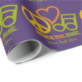 Peace Love Music aangepast inpakpapier (Rol Hoek)