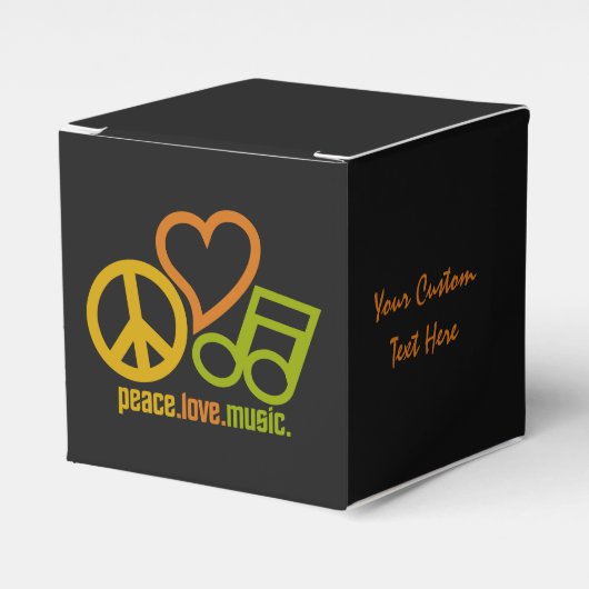 Peace Love Music, aangepast vak Bedankdoosjes (Voorkant Zijde)