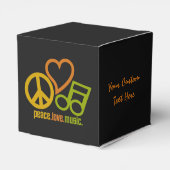 Peace Love Music, aangepast vak Bedankdoosjes (Achterkant)