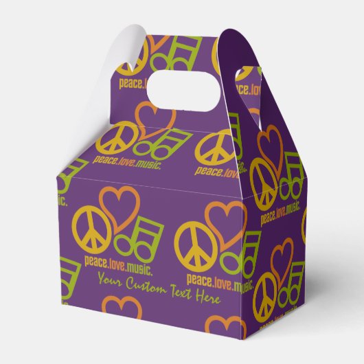 Peace Love Music, aangepast vak Bedankdoosjes (Achterkant)