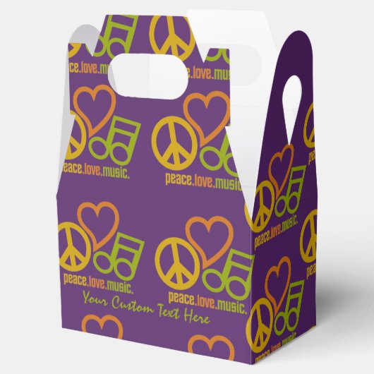 Peace Love Music, aangepast vak Bedankdoosjes (Geopend)