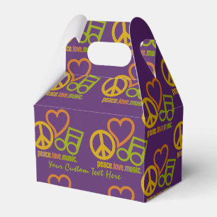 Peace Love Music, aangepast vak Bedankdoosjes