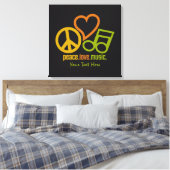 Peace Love Music aangepaste canvas afdrukken (Insitu (Slaapkamer))