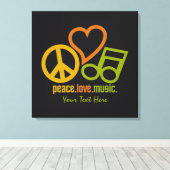 Peace Love Music aangepaste canvas afdrukken (Insitu (Houten vloer))