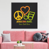 Peace Love Music aangepaste canvas afdrukken (Insitu (Woonkamer))