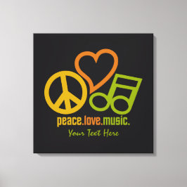 Peace Love Music aangepaste canvas afdrukken