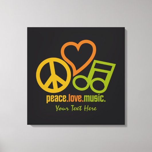 Peace Love Music aangepaste canvas afdrukken (Voorkant)