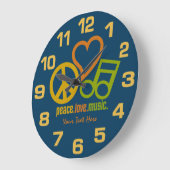 Peace Love Music-aangepaste klokken (Hoek)