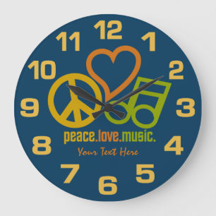 Peace Love Music-aangepaste klokken