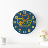 Peace Love Music-aangepaste klokken (Huis)