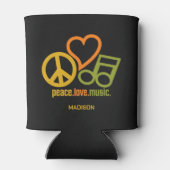 Peace Love Music, aangepaste naam Blikjeskoeler (Achterkant)