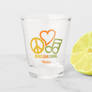Peace Love Music, aangepaste naam Shot Glas