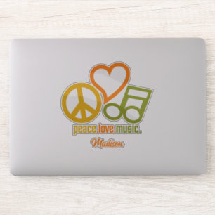 Peace Love Music, aangepaste naam Sticker