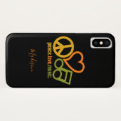 Peace Love Music, aangepaste naam telefoon Case-Mate iPhone Case (Achterkant (horizontaal))