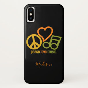 Peace Love Music, aangepaste naam telefoon Case-Mate iPhone Case