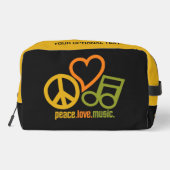 Peace Love Music, aangepaste naam Toilettasje (Achterkant)