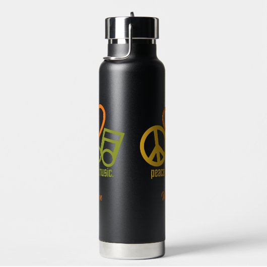 Peace Love Music, aangepaste naam Waterfles (Rechts)