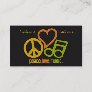 Peace Love Music aangepaste visitekaartjes