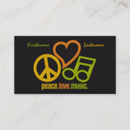 Peace Love Music aangepaste visitekaartjes