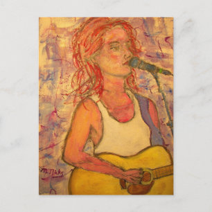 Peace Love Music akoestisch girl briefkaart