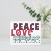 Peace Love Music Briefkaart (Staand voorkant)
