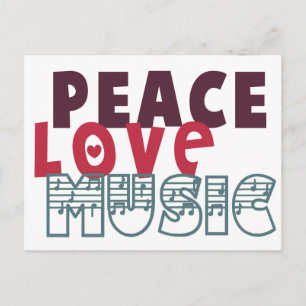 Peace Love Music Briefkaart