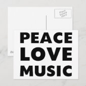 Peace Love Music Briefkaart (Voorkant / Achterkant)