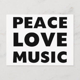 Peace Love Music Briefkaart