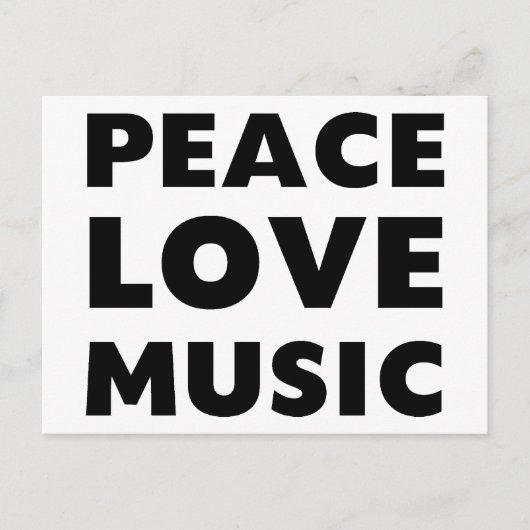 Peace Love Music Briefkaart (Voorkant)