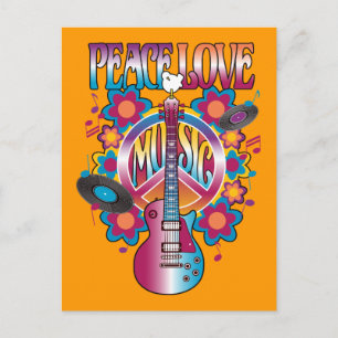 Peace-Love-Music Briefkaart