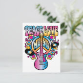 Peace Love Music Briefkaart (Staand voorkant)
