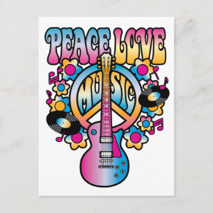 Peace Love Music Briefkaart