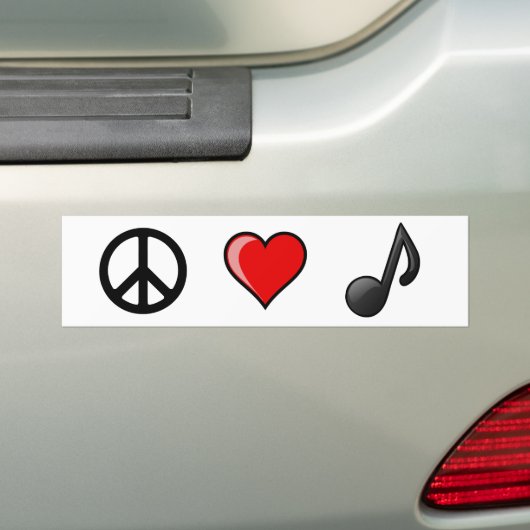 Peace Love Music Bumpersticker (Op auto)