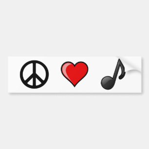 Peace Love Music Bumpersticker