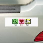 Peace Love Music Bumpersticker (Op auto)