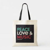 Peace Love & Music Canvas tas - Verspreid Positivi (Achterkant)